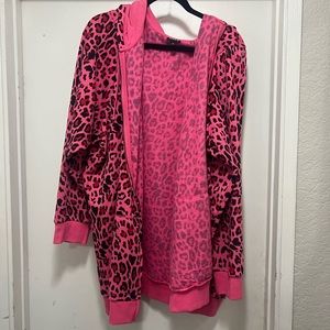 Torrid cute worn once pink leopard hoodie size 5